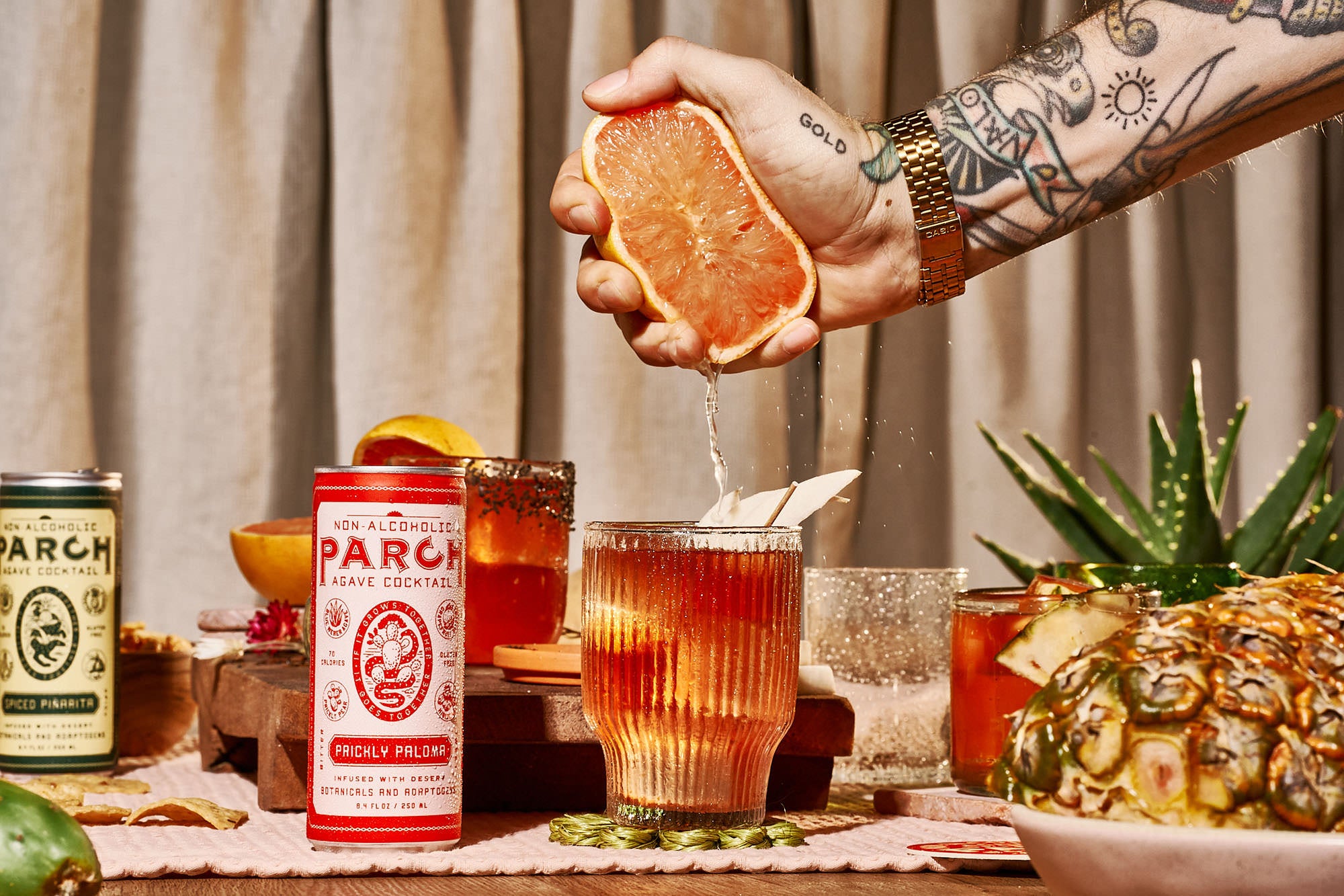 Parch non-alcoholic drink with special prickly paloma